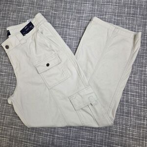 NWT Hollister 4 Pocket Low Rise Baggy Cargo Pants Ivory Women’s 14R
